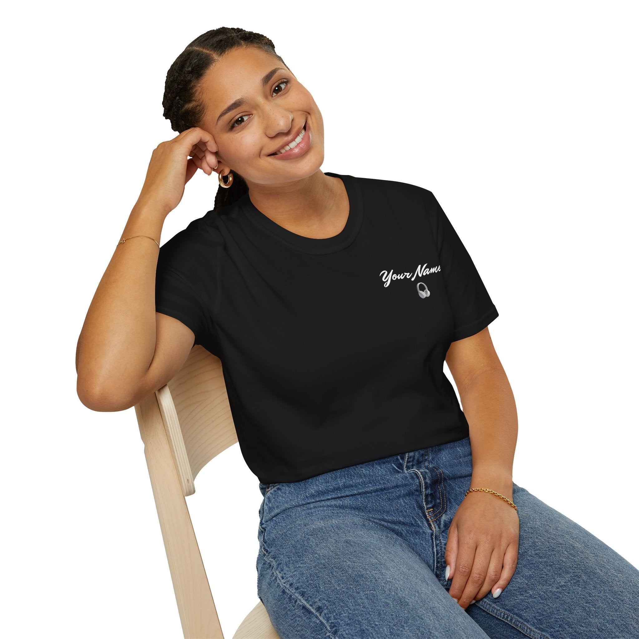 "DJ VAMP" 🎧Personalized Logo Tee – Bold, Loud, and Made to Move - QR